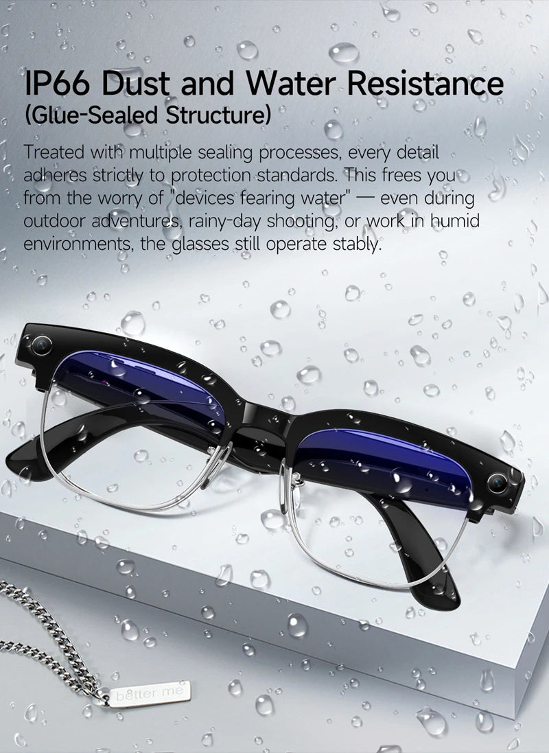 AI Smart Glasses 4K HD – Camera Recording, Bluetooth Calls & Live Voice Translation